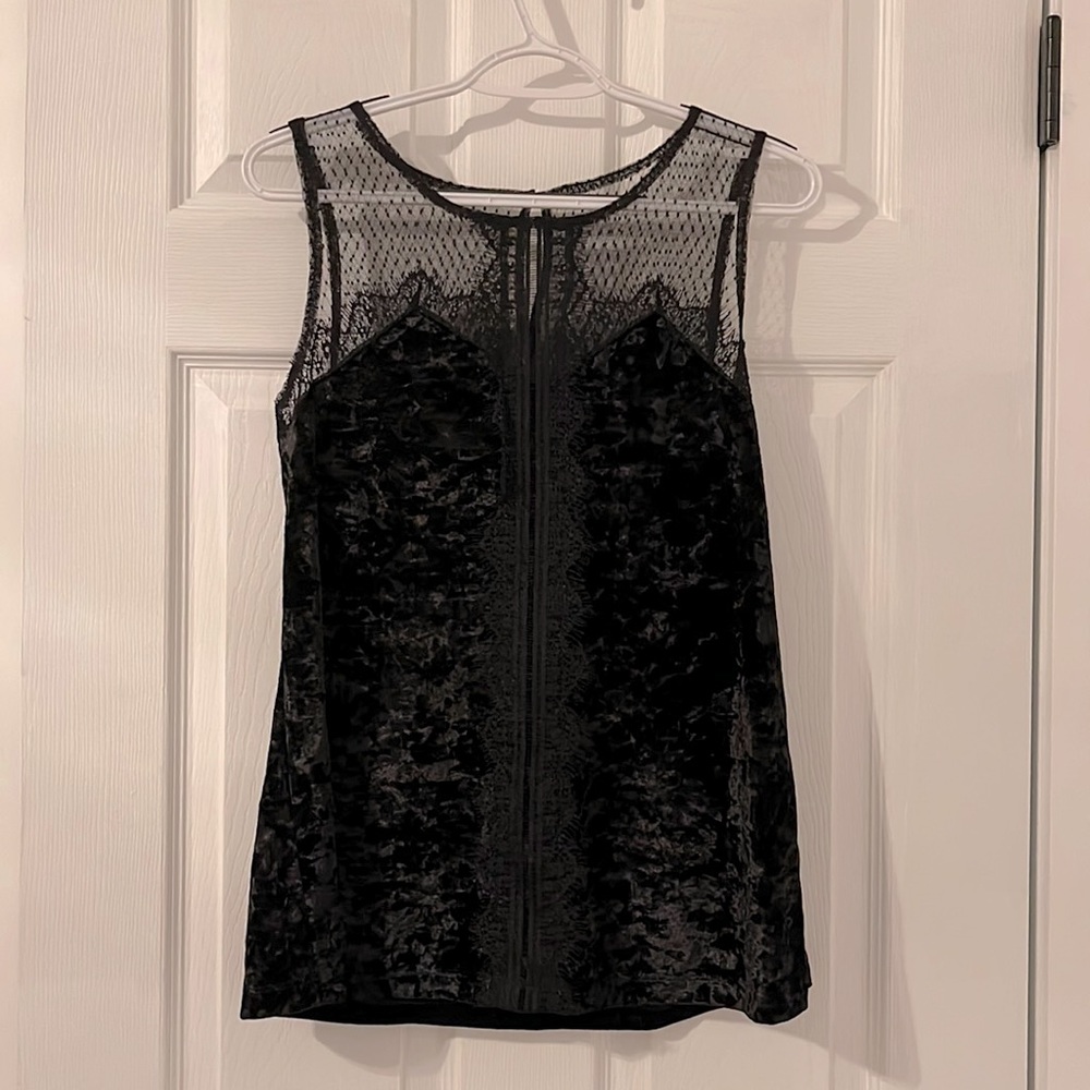 Maurices Medium Black Velvet & Lace Eyelet Blouse/Shirt. New & Unworn!